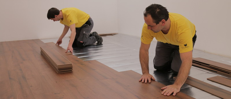 Verlegung eines Furnierboden Verlegung eines Furnierboden